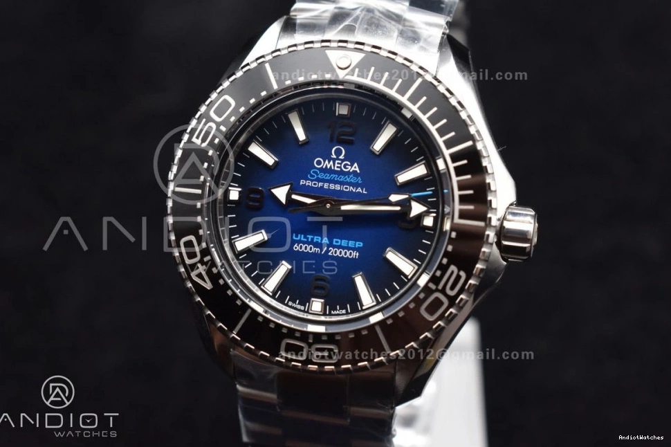 on Seamaster SS Best Dial SBF 458 Attractive Ultra Edition Clone Deep SS Blue 6000M Deep A8912 Bracelet 1:1 Super 0322